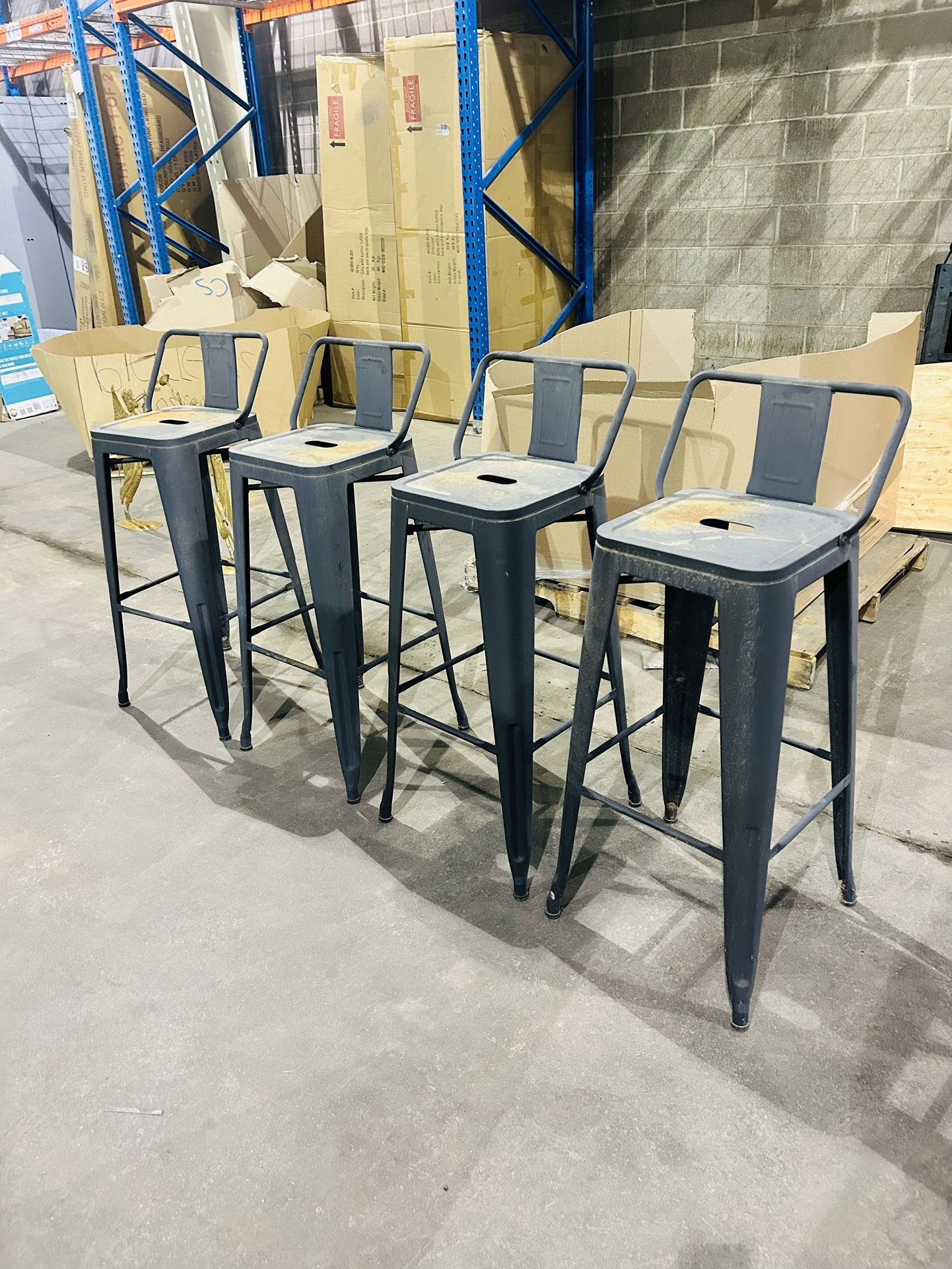 4 Metal Stools 