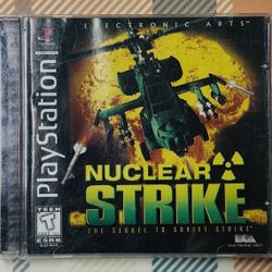 Nuclear Strike (Sony PlayStation 1, 1997) - With Case Black Label PS1 Tested