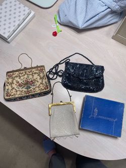 Bundle of 3 Vintage Evening Bags / Clutches (Whiting & Davis, Beaded & Tapestry)