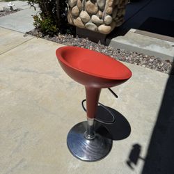 Orange Adjustable Bar Stool