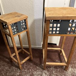 2 Small Side Tables Stackables 