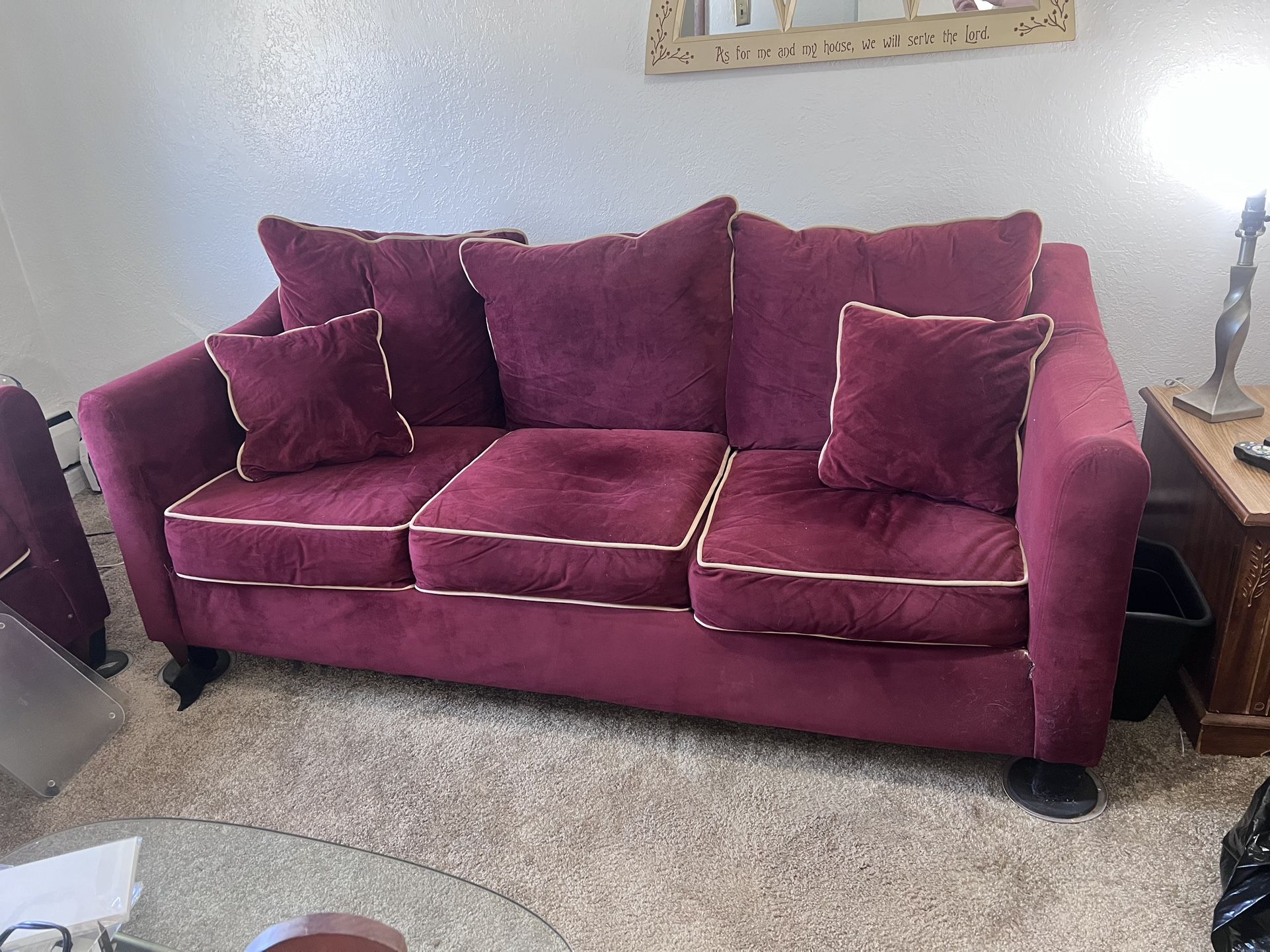 2 Maroon Couches - NEED GONE BY 9/28