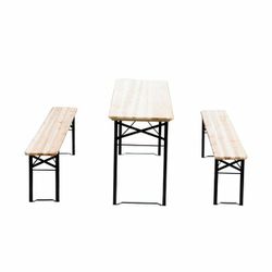 6' Wooden Outdoor Traditional Folding Picnic Table and Bench Set