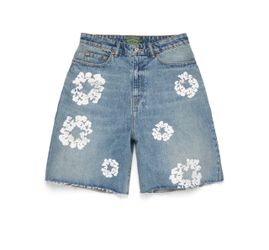 Denim Tears Wreath Print Denim Shorts
