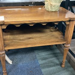 Side Table With Wrought Iron Sides