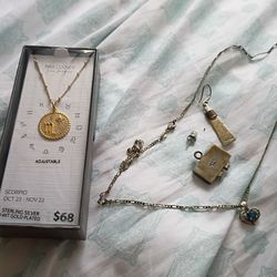 Take all Sterling Silver 14k gold plated Scorpio necklace brand new and old silver accessories 
Take all $99