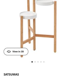SATSUMAS Plant stand, bamboo/white, 30 ¾ "