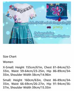 Women Mirabel Dress Floral Print Full Set Cosplay Costume for Adult SIZE Small