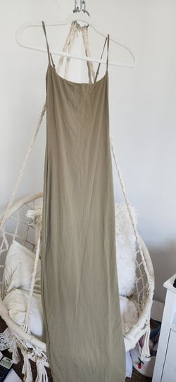 Skims Khaki Long Slip Xs New