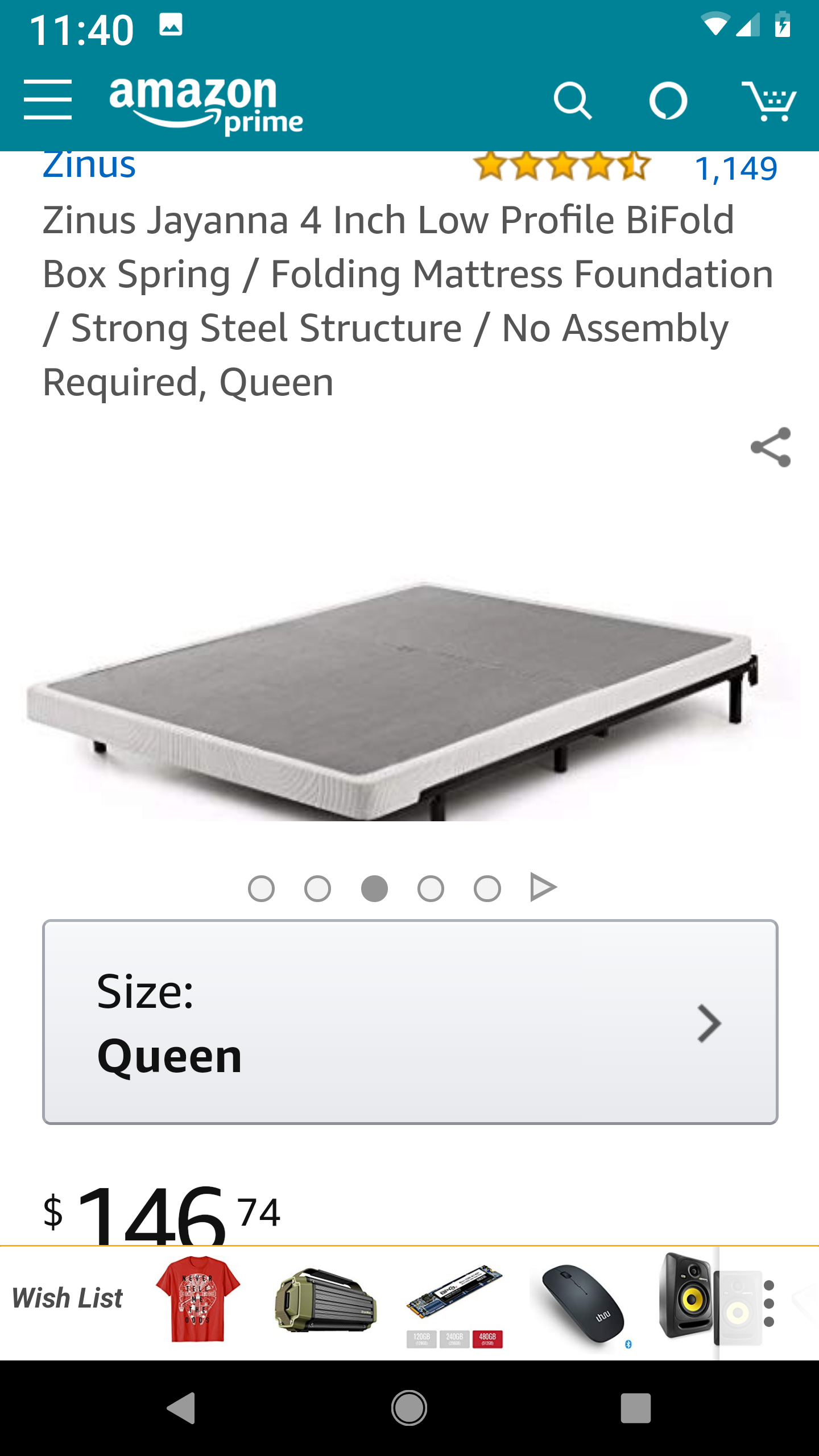 New 4 inch Bi-fold Zinus Box Springs, OLB-BIFD-4Q, Queen
