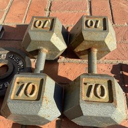 70” lbs dumbbells