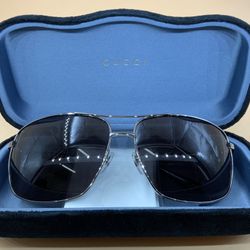 Gucci GG0065SK 002 66-14-135 Men's Squared Fashion Sunglasses Silver Grey