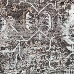 ✨ Lahome 6’ x 9’ Vintage Washable Area Rug/shades of brown,beige,orange and black.