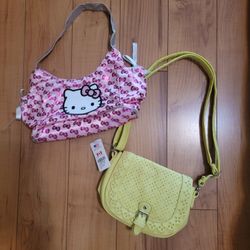 Girls / Ladies Handbags Hello Kitty And Nwt Yellow Bag
