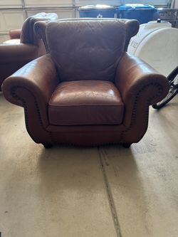 Brown Leather Chair And Couch