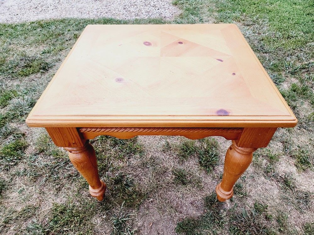 Light Wood Square End Table