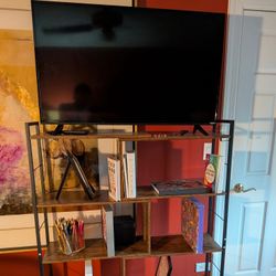 Tv + Roku + 5 Tier L Shape Shelf