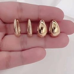 Nice$Bella Joyería Fina De 4 Baños De Oro De 18 Kilates Garantizada Por 1 Año