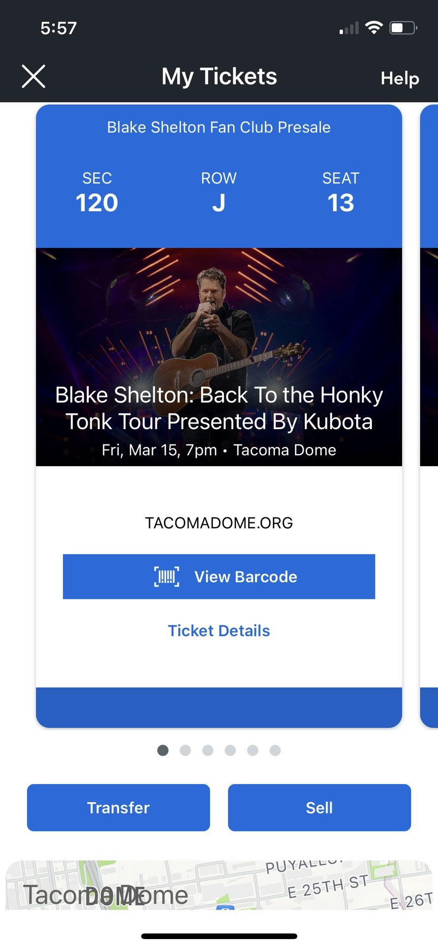 Below Face Value - Blake Shelton Tickets - 3/15, Tacoma Dome