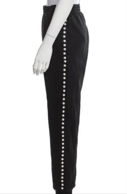 Moschino Couture Milano Pearl Sides Trim jogger pant Women’s Black Sz 14
