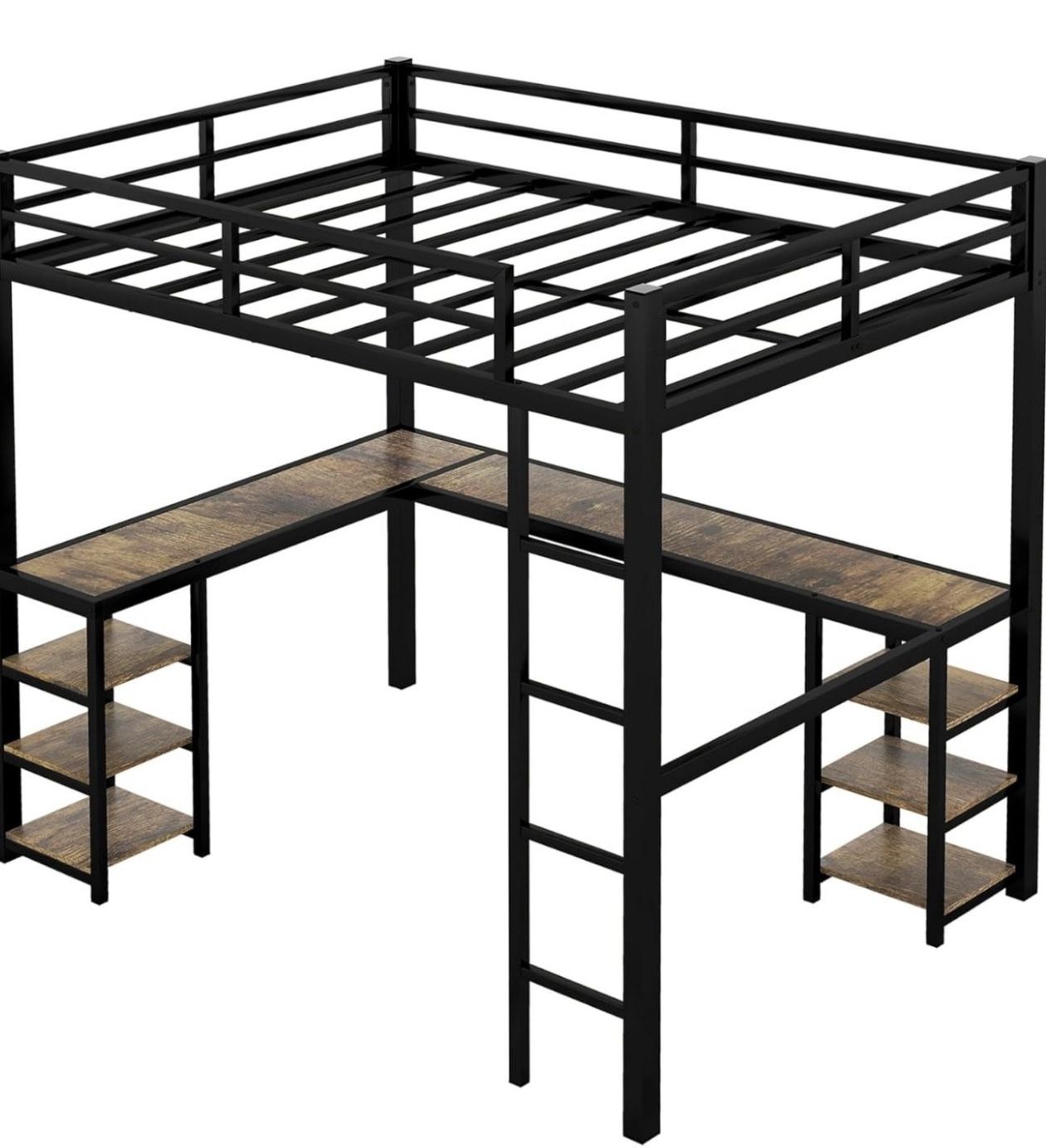 Full Size Loft Bed, With Hybrid Queen Mattress