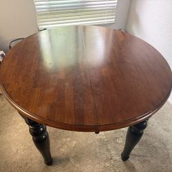 Round Wooden Table & Chair Dining Set. 