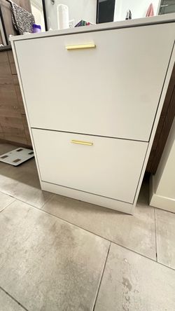 White Shoe Cabinet – $50