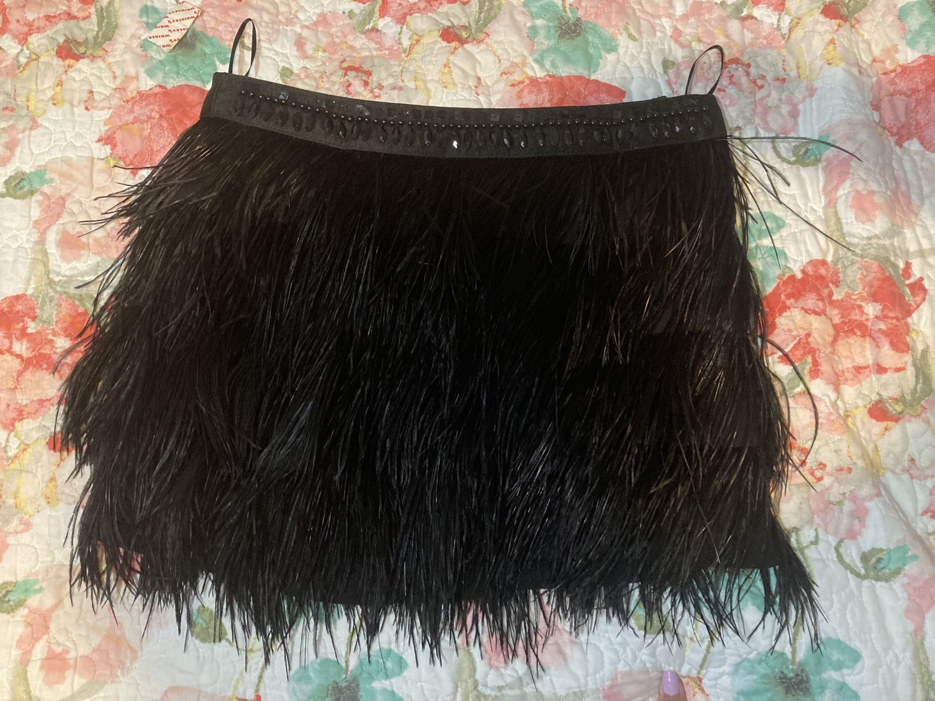 Ostrich feather Express mini skirt