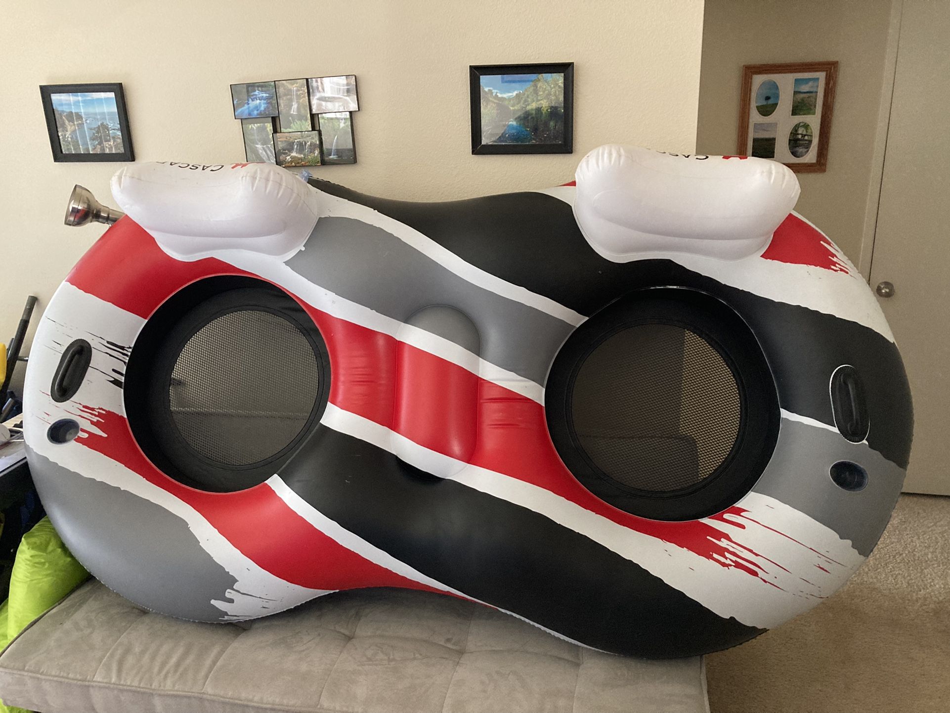 Please Read Description - Cascade Outdoor Gear Inflatable Double Dual 2-Man River Float Tube
