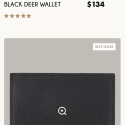 NEW IN BOX Men’s CUADRA Black deerskin Wallet