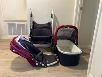 UPPAbaby CRUZ Stroller and Bassinet in Bordeaux/Silver