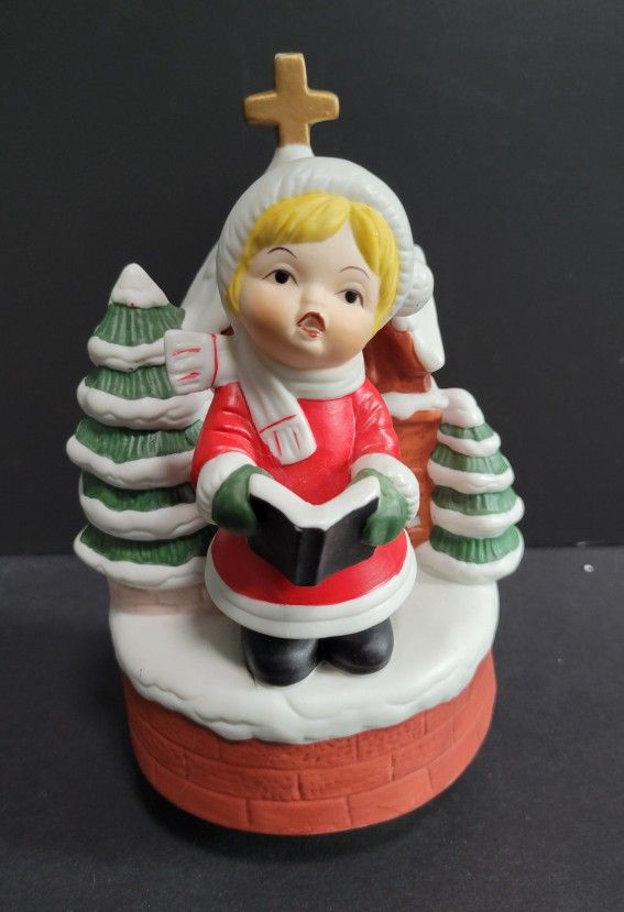 Vintage Rotating Christmas Music Box