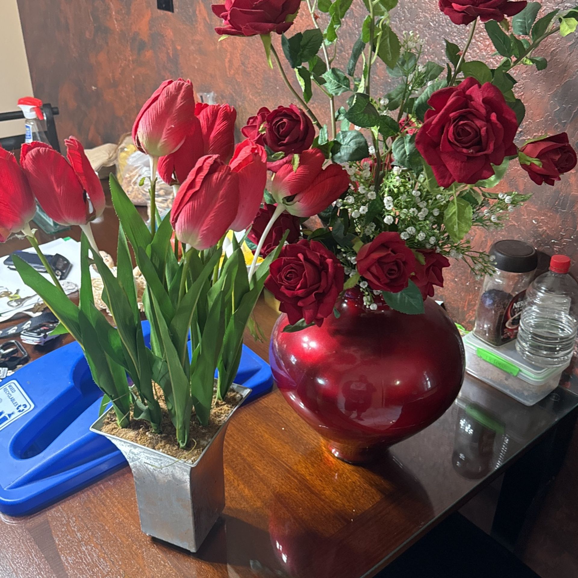 Flower Base And Artificial Flowers