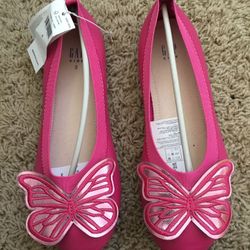 GAP pink flats shoes for girls with butterflies, brand new, size 3, $27.99 retail