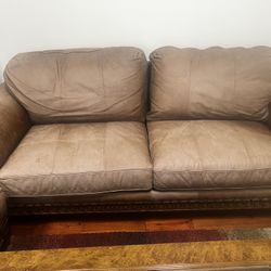 Brown Sofa with Ottoman  And End Table– Comfortable & Stylish