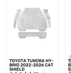 Toyota Tundra 2022 To 2026 Catalytic Converter Shield Also For Hybrid Too