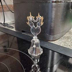 Double Unicorn Heart Crystal Bell