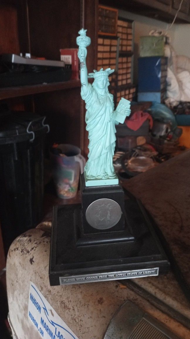 Vintage Statue Of Liberty Centennial Statue Plated With Copper From It's Renovation