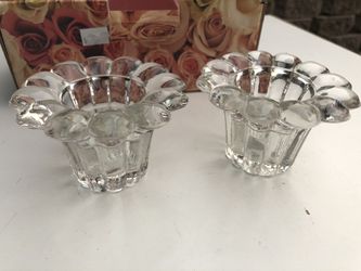 NEW!! Crystal Candle Holder Set
