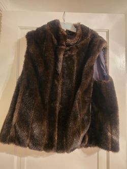 Dark Brown faux Fur Cape vest