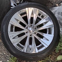 22” DUB Chrome Rims w/ tires– Fits Trucks/SUVs