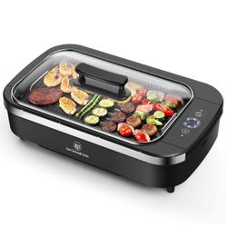Carl Schmidt Sohn Indoor Smokeless BBQ Grill Nonstick Griddle LED Temp Control