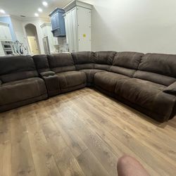 Brown Sectional Recliner Sofa