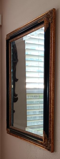 Black & Gold Mirror 33x27 Inches  Open To Offers 