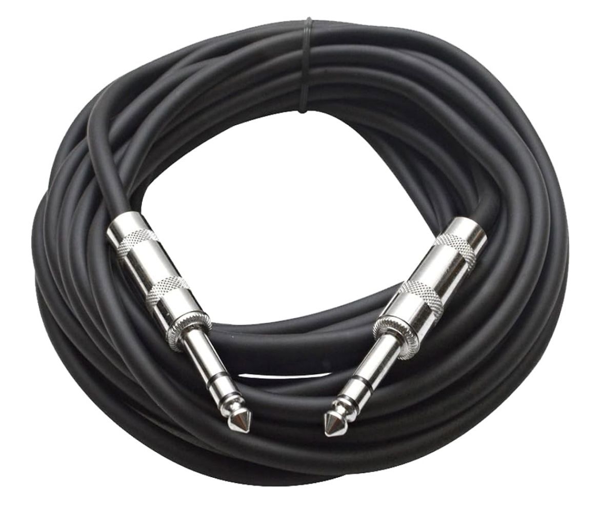 Seismic Audio Speakers TRS - Cable de conexión de ¼ pulgadas, cable equilibrado de 25 pies, color negro