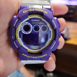 CASIO G-SHOCK GD120 QUARTZ WHITE&PURPLE DIGITAL RESIN GD-120CS-6