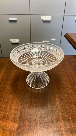 Crystal Cut Glass Pedestal Compote Dish