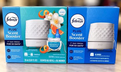 Febreze PLUG Scent Booster Starter Kit + Oil Warmer 2-Piece Bundle