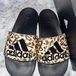 Adidas Cheetah Print Slides