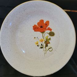 Vintage Discontinued Poppy Pattern Kernewek Pottery 6.5" Diam Bowl *Single Bowl